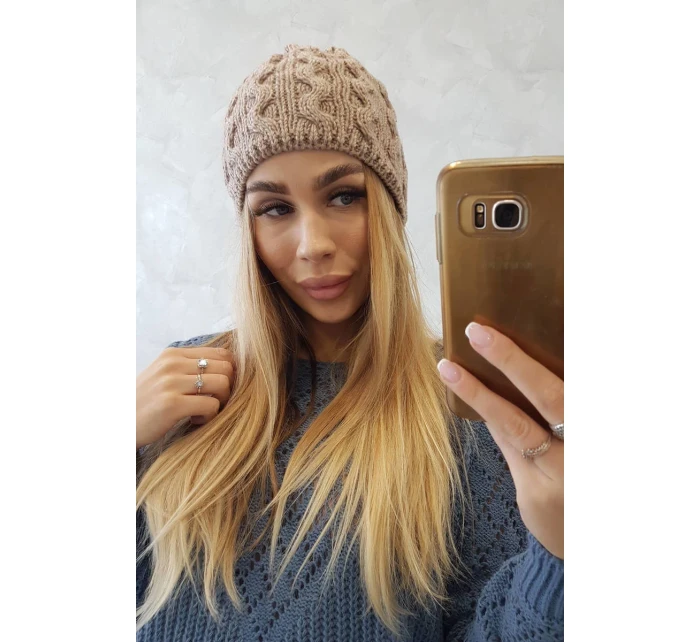 Fleecová čiapka Teresa K285 tmavo béžová