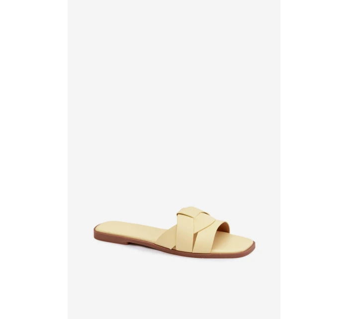 Dámské ploché pantofle s pásky žluté Marissae