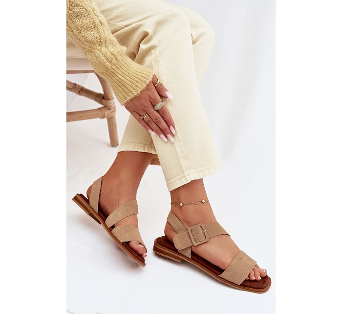 Dámské sandály semišové Big Star TT274491 béžové