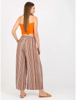 Nohavice D73781M62237A biela hnedá