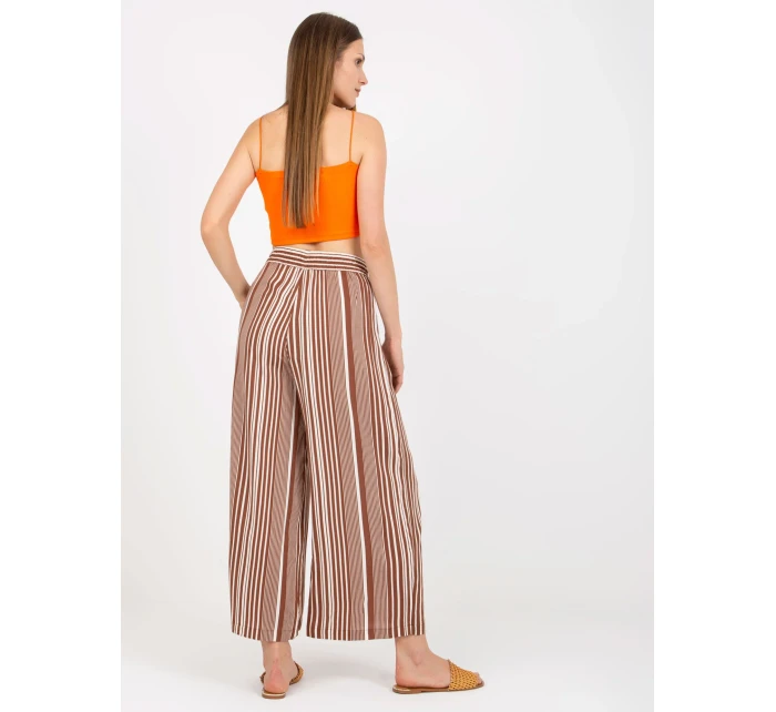 Nohavice D73781M62237A biela hnedá