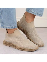 D&A W OLI257A béžová športová obuv so zirkónmi