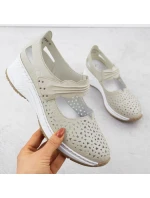 Skórzane na beżowe model 22033926 - Rieker Skórzane na beżowe model 22033926 - Rieker