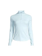 Dámske tričko CASALL Serene Half Zip Long Sleeve, modrá farba