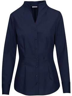 Seidensticker Chalice Blouse Slim LSL Popelínová blúzka s dlhými rukávmi 78.1182 námornícka modrá