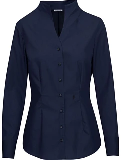 Seidensticker Chalice Blouse Slim LSL Popelínová blúzka s dlhými rukávmi 78.1182 námornícka modrá