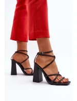 Modne Sandały Na Obcasie Czarne Josette