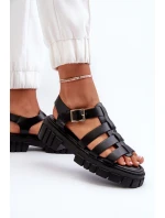 Sandały Rzymianki Damskie Czarne Rosarose