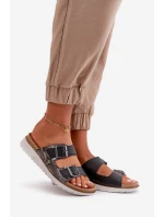 Dámské Pohodlné Pantofle S Přezkami Černé model 21667965 - Inblu