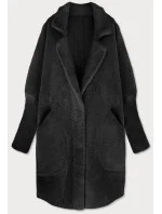 Dlouhý černý vlněný přehoz přes oblečení typu "alpaka" model 21472289 - MADE IN ITALY