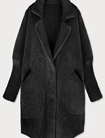 Vlnený prehoz z alpaky čierny (7108)