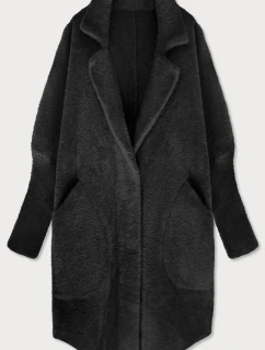 Dlouhý černý vlněný přehoz přes oblečení typu "alpaka" model 21472289 - MADE IN ITALY
