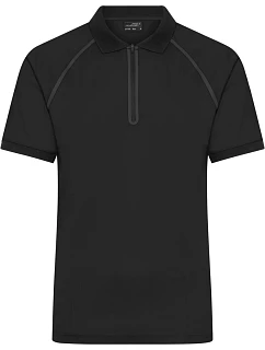 Daiber JN 1308 Pánske polo tričko z piké so zipsom 02.1308 čierne/čierne