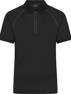 JN Pánské piqué polo se zipem 02. black/black model 22538313 - Daiber