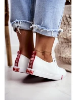 Damskie Skórzane Trampki Big Star GG274005 Biało-Czerwone
