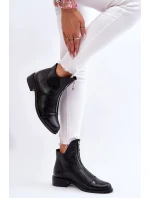 Kožené kozačky na zip Nicole model 21612117 Černá - Zazoo
