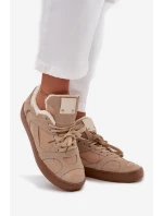 Dámské tenisky na platformě s s kožešinou béžové model 21707254 - Boto Dámské tenisky na platformě s s kožešinou béžové model 21707254 - Boto