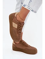 Dámské tenisky na platformě Big Star model 22185465 světle hnědé - Big Star Shoes