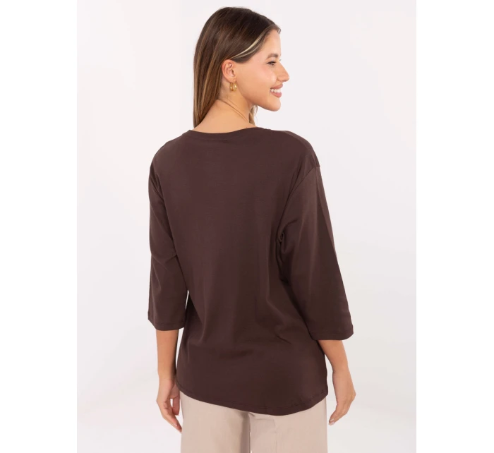 Bluzka RV BZ model 21406680 ciemny brązowy - FPrice Bluzka RV BZ model 21406680 ciemny brązowy - FPrice