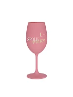 SPOLUPIČKY - růžová sklenice na víno 350 ml