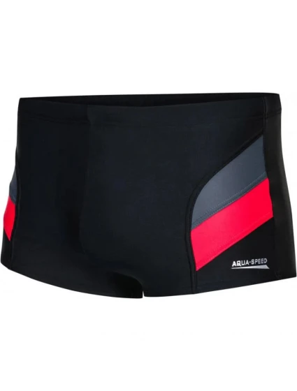 Pánske plavecké šortky Aron M.16 black-red - Aqua Speed
