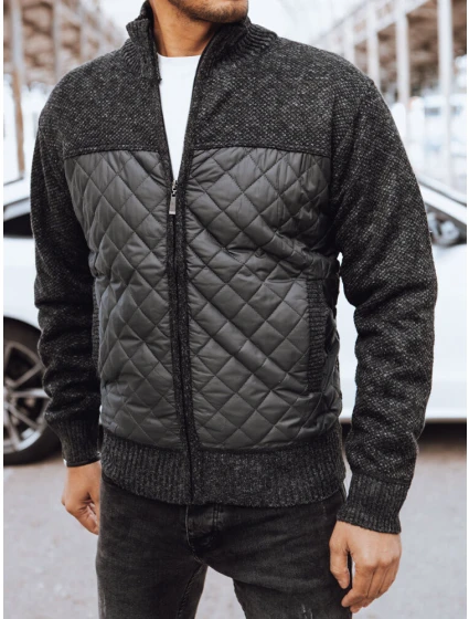 FashionStreet pánska prešívaná tmavosivá bunda TX4577