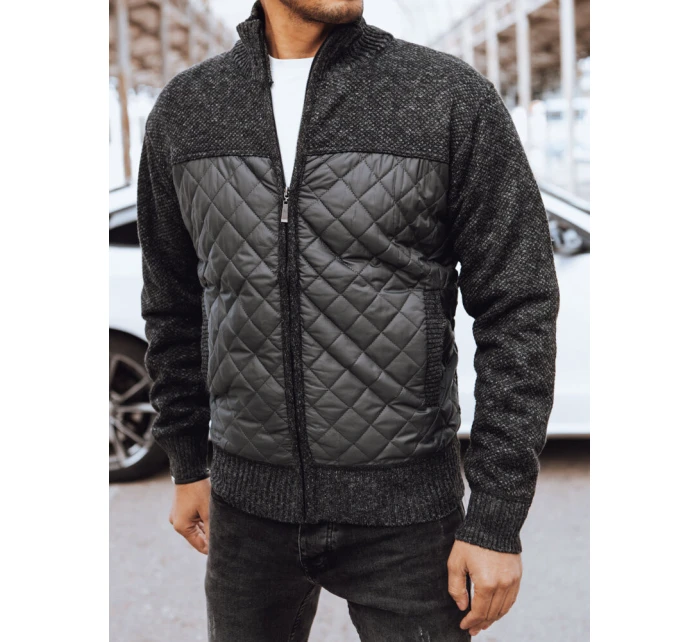 FashionStreet pánska prešívaná tmavosivá bunda TX4577