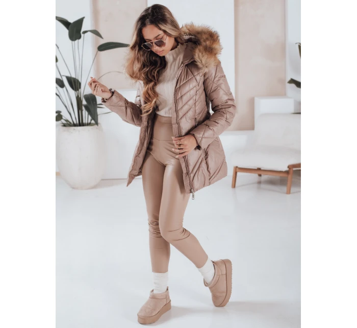 Dámská prošívaná zimní bunda cappuccino Dstreet model 21971761 - FashionStreet