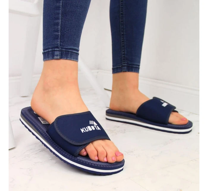 Sportovní žabky na suchý zip navy blue Kubota