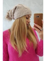 Sandra model 18750743 světle béžová fleecová čepice - K-Fashion