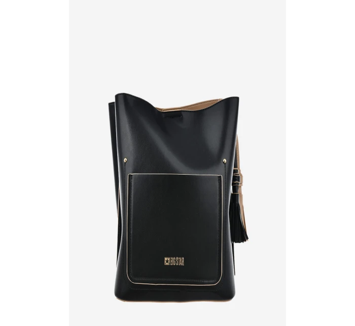 Damska Torebka Z Eko Skóry Big Star OO574138 Czarna Damska Torebka Z Eko Skóry Big Star OO574138 Czarna