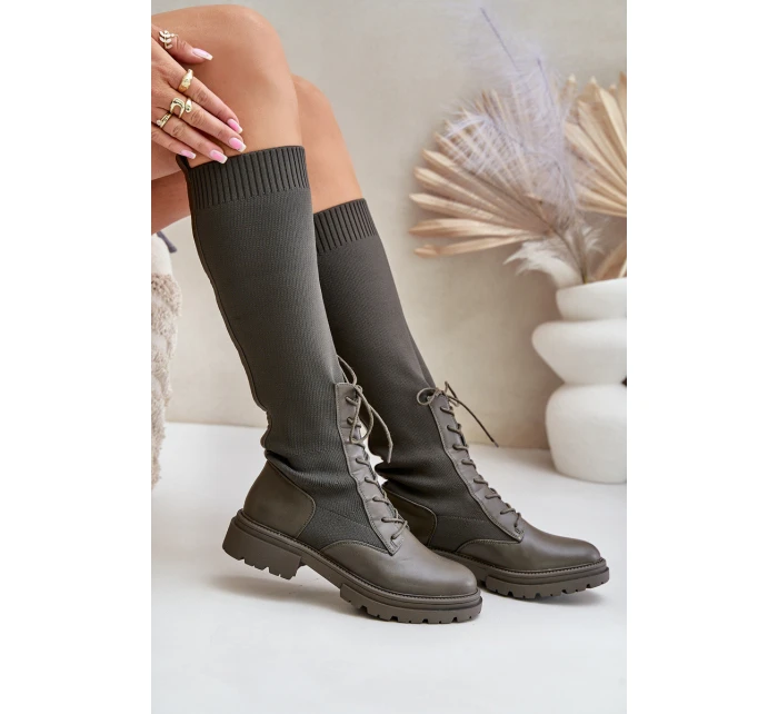 kozačky se svrškem z punčochy model 21679814 - Boto