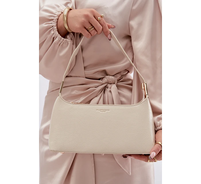 Kožená kabelka Tielle světle béžová