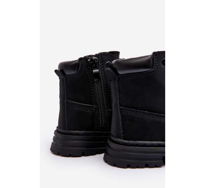 Čierne detské topánky Bansi Trapper so zipsom