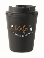 KAFE S DONÁŠKOU DO POSTELE - černý termohrnek 300 ml