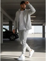 Pánska mikina na zips bez kapucne sivá BX4109