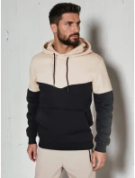 Pánska základná mikina s kapucňou béžová FashionStreet BX5880