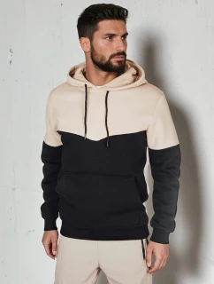 Pánska základná mikina s kapucňou béžová FashionStreet BX5880