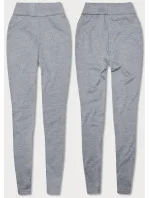 Svetlosivé hrubšie bavlnené dámske legíny (YW002-3)