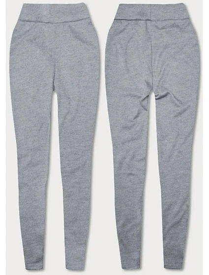 Světle šedé hrubší bavlněné dámské legíny model 18459470 - J.STYLE