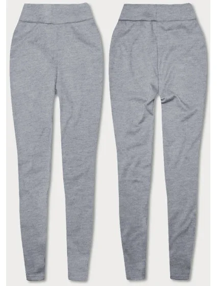 Svetlosivé hrubšie bavlnené dámske legíny (YW002-3)