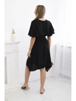 Šaty s vrstveným výstrihom čierne Šaty s vrstveným výstrihom čierne