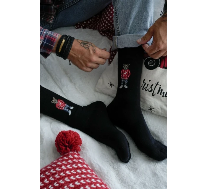 Pánské ponožky Medvídek V svetříku Černé