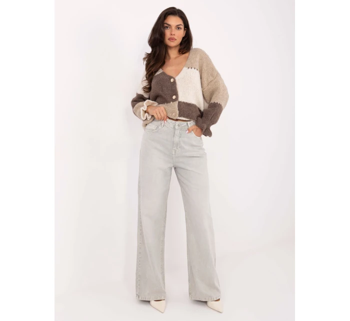 Nohavice D80028BB62487A1 svetlo sivé