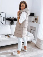 Dámská prošívaná vesta béžová model 20182832 - Dstreet Dámská prošívaná vesta béžová model 20182832 - Dstreet