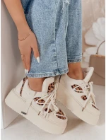 Dámské tenisky na vysoké platformě s leopardím vzorem Dstreet model 21984936 - FashionStreet