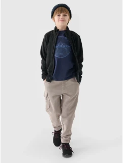 Chlapčenský bežný fleece so stojacím golierom 4F Junior 4FJWMM00TFLEM245-20S