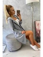 Šatová bunda s kapucňou šedá melange Šatová bunda s kapucňou šedá melange