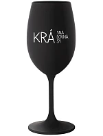 BEAUTIFUL QUEEN OF BEAUTY - čierny pohár na víno 350 ml
