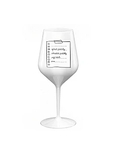 TEACHER'S NOTE BLOCK - biely nerozbitný pohár na víno 470 ml